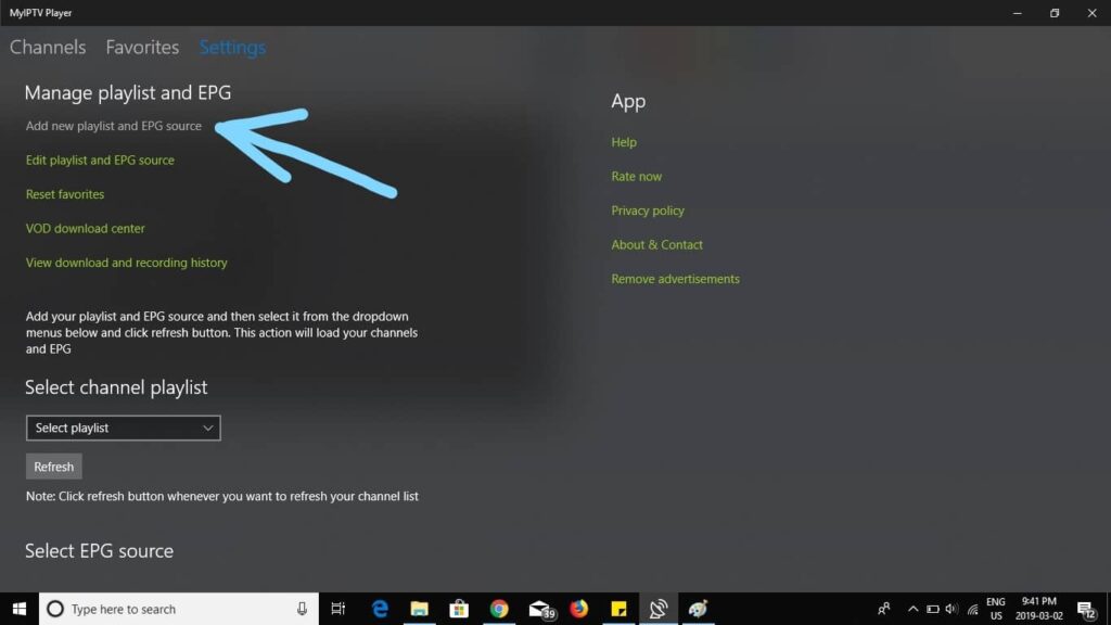 MyIPTV Player setup screenshot step 3 for Dream 4K IPTV device, app, sport or regional guidance