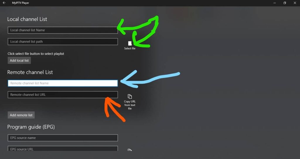 MyIPTV Player setup screenshot step 4 for Dream 4K IPTV device, app, sport or regional guidance