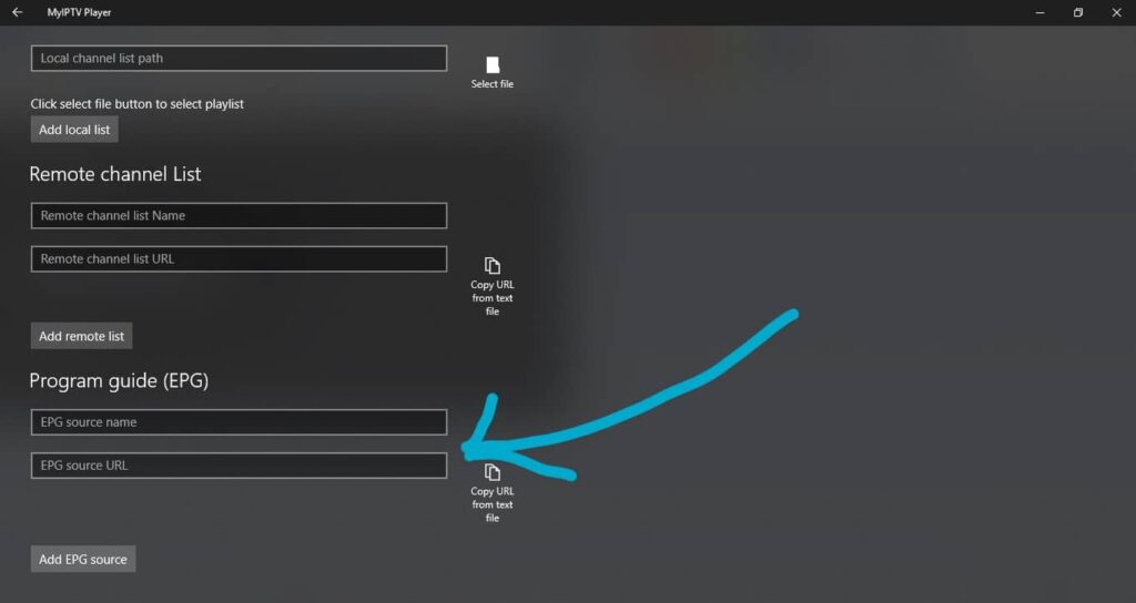 MyIPTV Player setup screenshot step 5 for Dream 4K IPTV device, app, sport or regional guidance