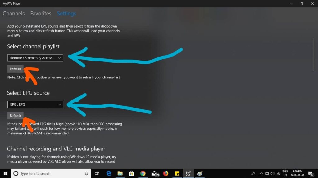 MyIPTV Player setup screenshot step 6 for Dream 4K IPTV device, app, sport or regional guidance