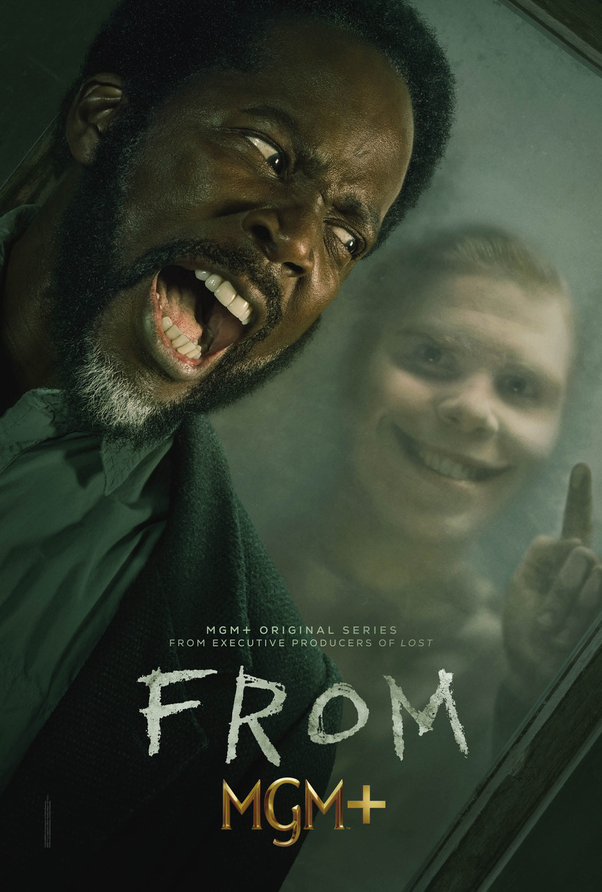 From poster artwork with two unsettling faces against a dark green background